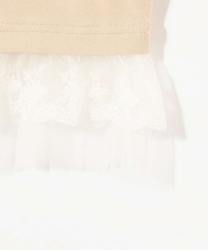 Hem Frill Rhinestone T-Shirt [Korean Fashion],Pink, medium image number 12