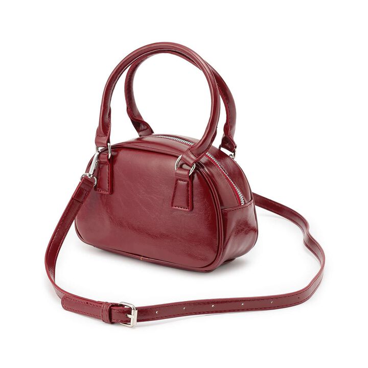 Mini Boston Bag (Featured in Cuugal August Issue),Deep red, medium image number 0