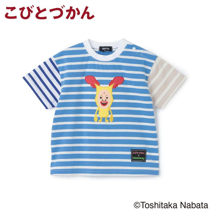 [Kobito Zukan] Stripe Pattern Short-Sleeve T-Shirt,Navy, medium image number 14