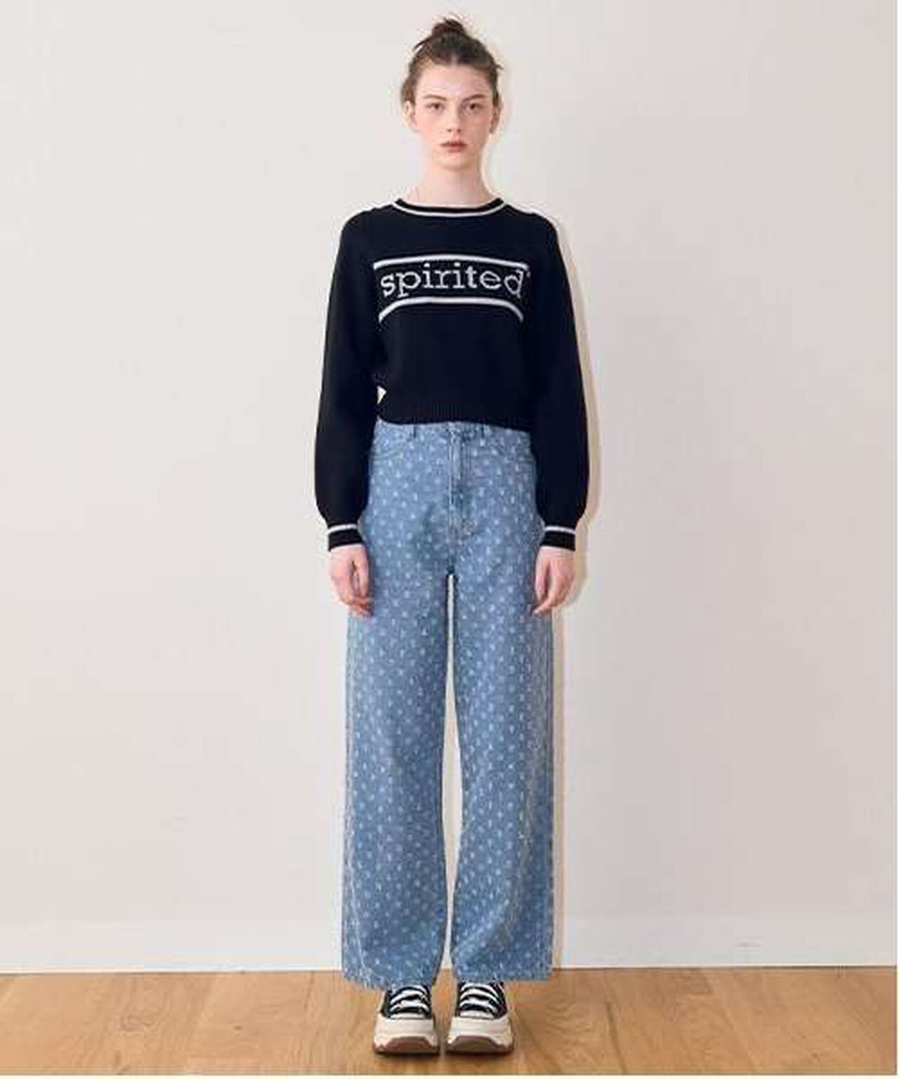 Eyelet Wide Pants,Light blue, large image number 3