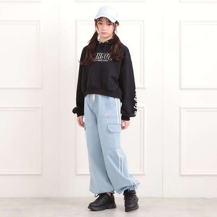 Line Denim Cargo Pants,Light blue, medium image number 13