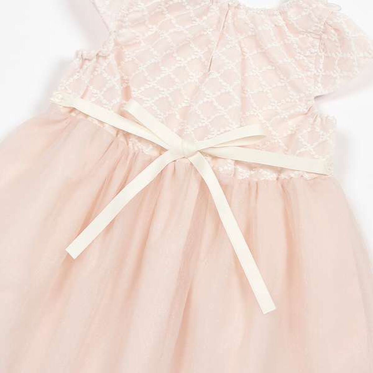 Flower Lace Tulle One-Piece Dress,Cream, large image number 10