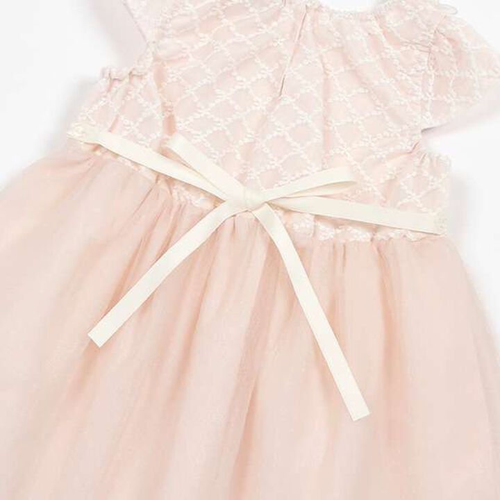 Flower Lace Tulle One-Piece Dress,Cream, medium image number 10