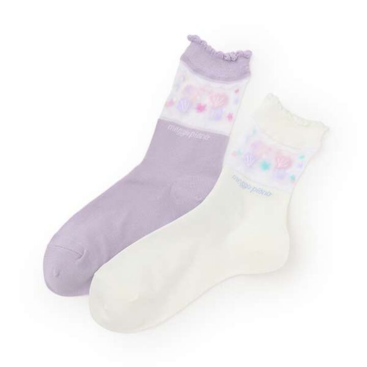 Sheer Shell Socks,Lavender, medium image number 4