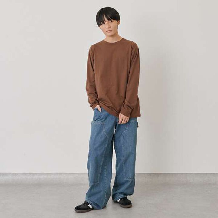 Affordable Two-Tone Logo Print Long-Sleeve T-Shirt,Brown, medium image number 10