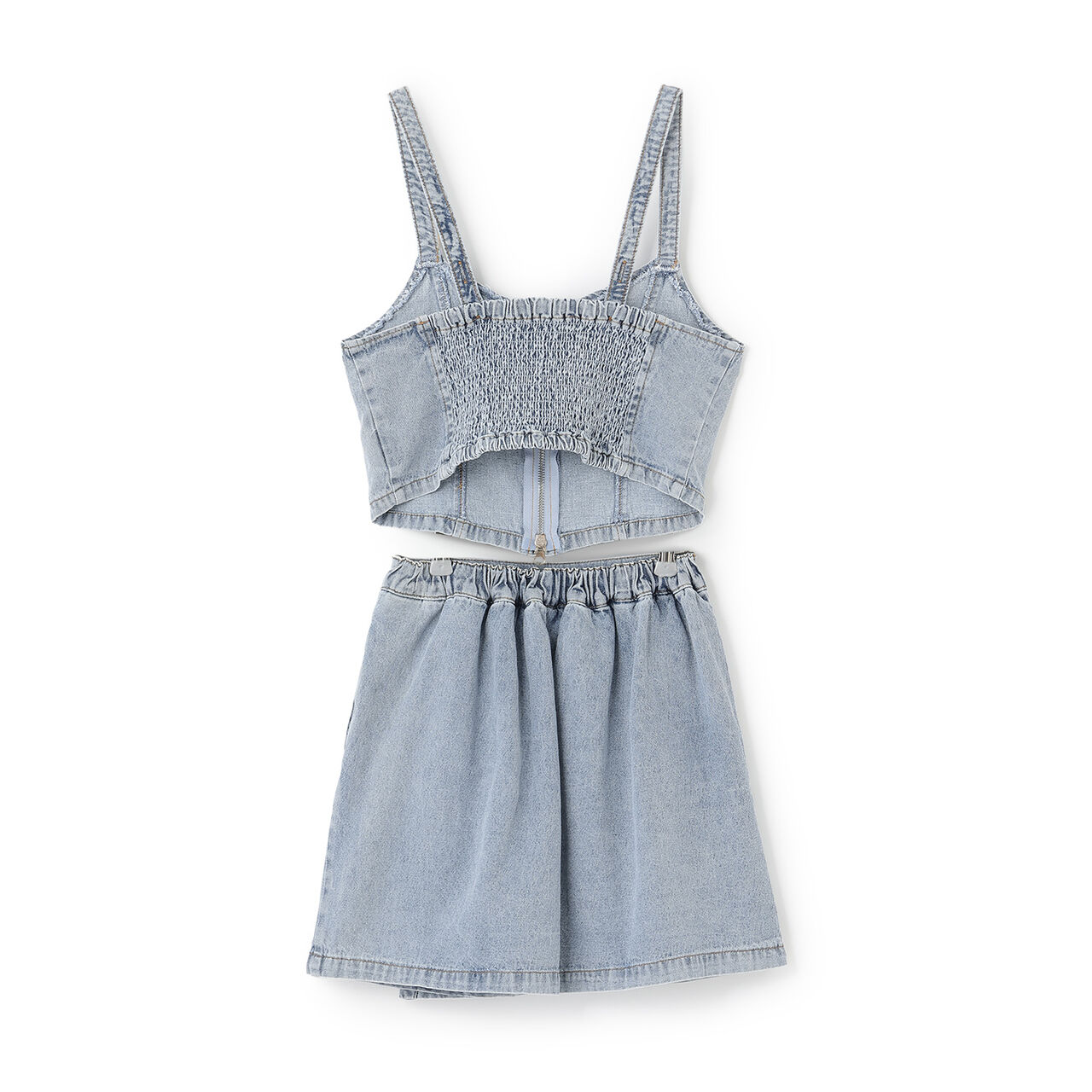 Denim Skirt Set,Blue, large image number 1