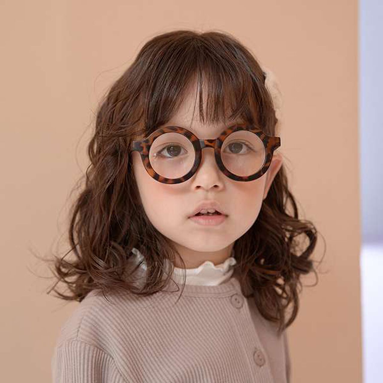 Clear Lens Round Glasses,Brown, large image number 0