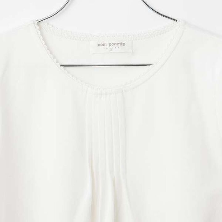 Lace Knit Cardigan + T-Blouse Set,Ivory, medium image number 11