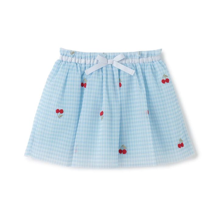 Cherry Embroidered Tulle Skirt,, medium
