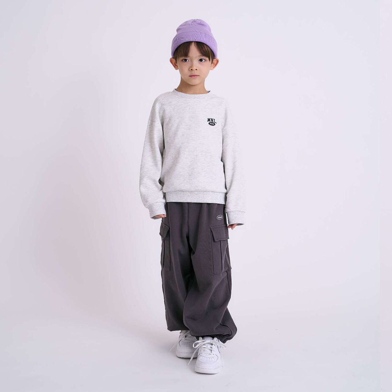[DailyME] 100% Cotton Basic Sweatshirt,Sax blue, large image number 3