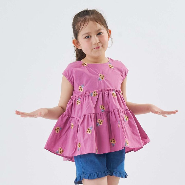 [100% Cotton] Sunflower Embroidered Tunic,, medium