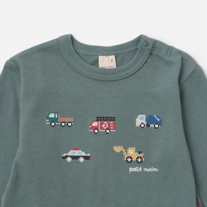 Work Vehicle Embroidery Long-Sleeve T-Shirt,Navy, medium image number 8