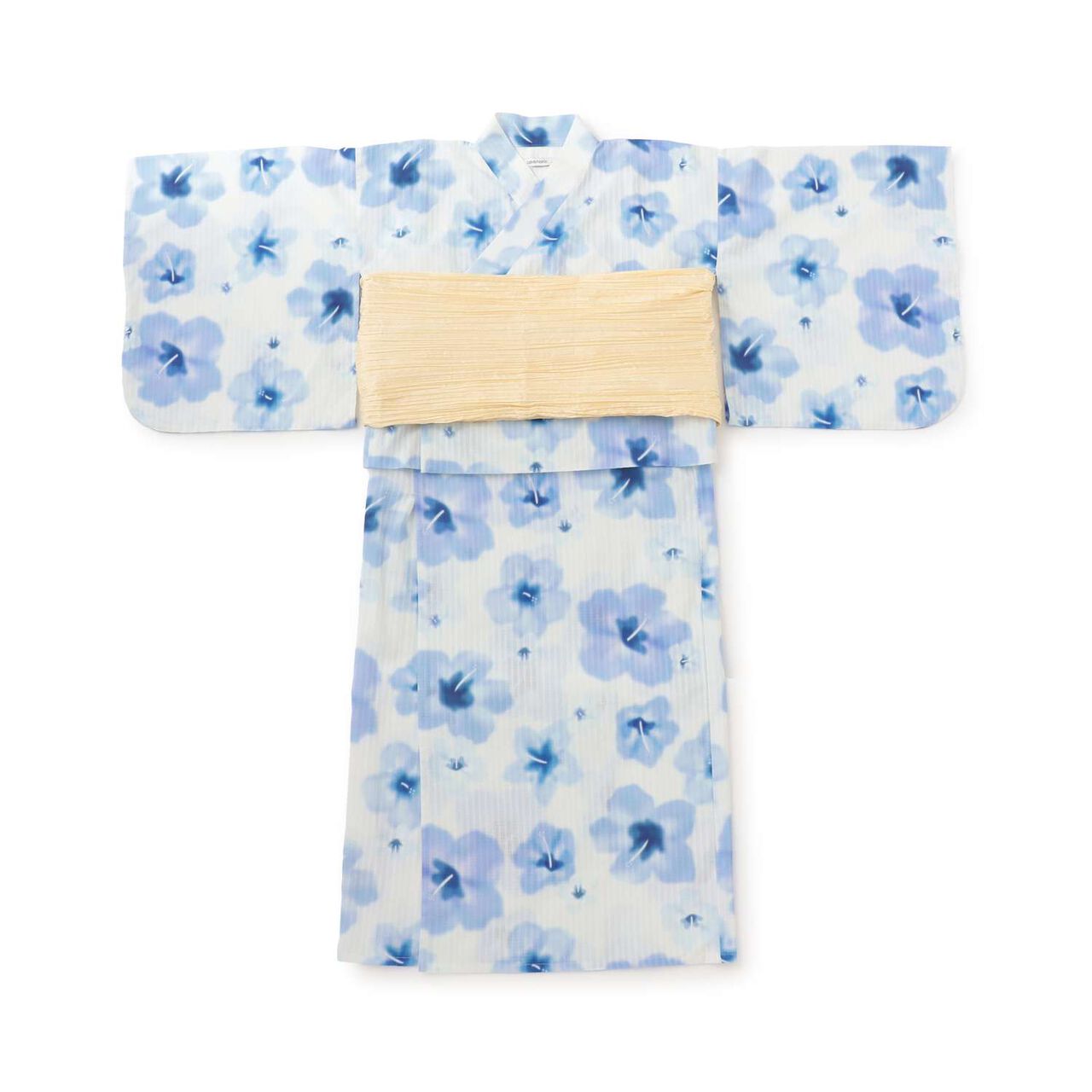 Floral Pattern Two-Piece Yukata,Pearl white, large image number 15