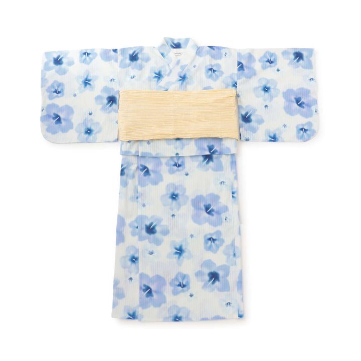 Floral Pattern Two-Piece Yukata,Pearl white, medium image number 15