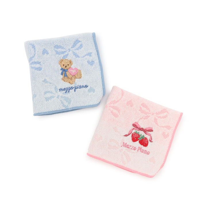 Fluffy Ribbon Jacquard Handkerchief [With Packaging],Light blue, medium image number 2