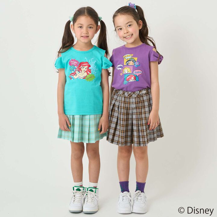 [Stain-resistant and Water-repellent] Disney Princess Off-Shoulder T-Shirt with Ribbon Sleeves,Green, medium image number 21