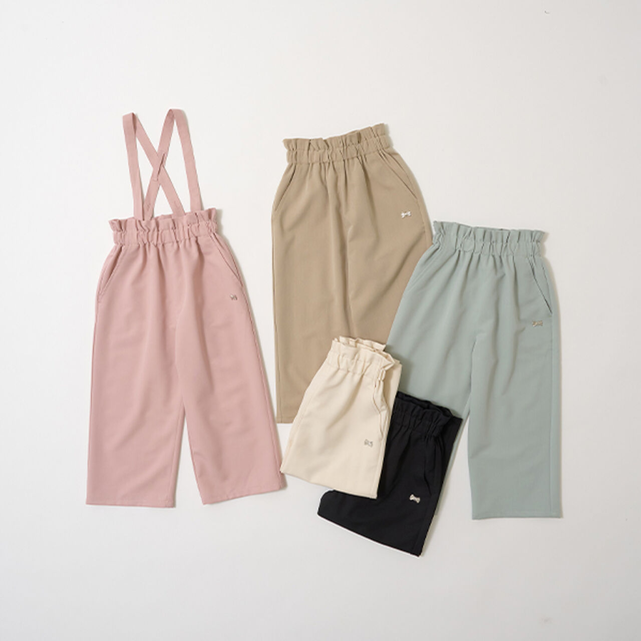 Relaxed Pants with Removable Suspenders,Beige, large image number 1