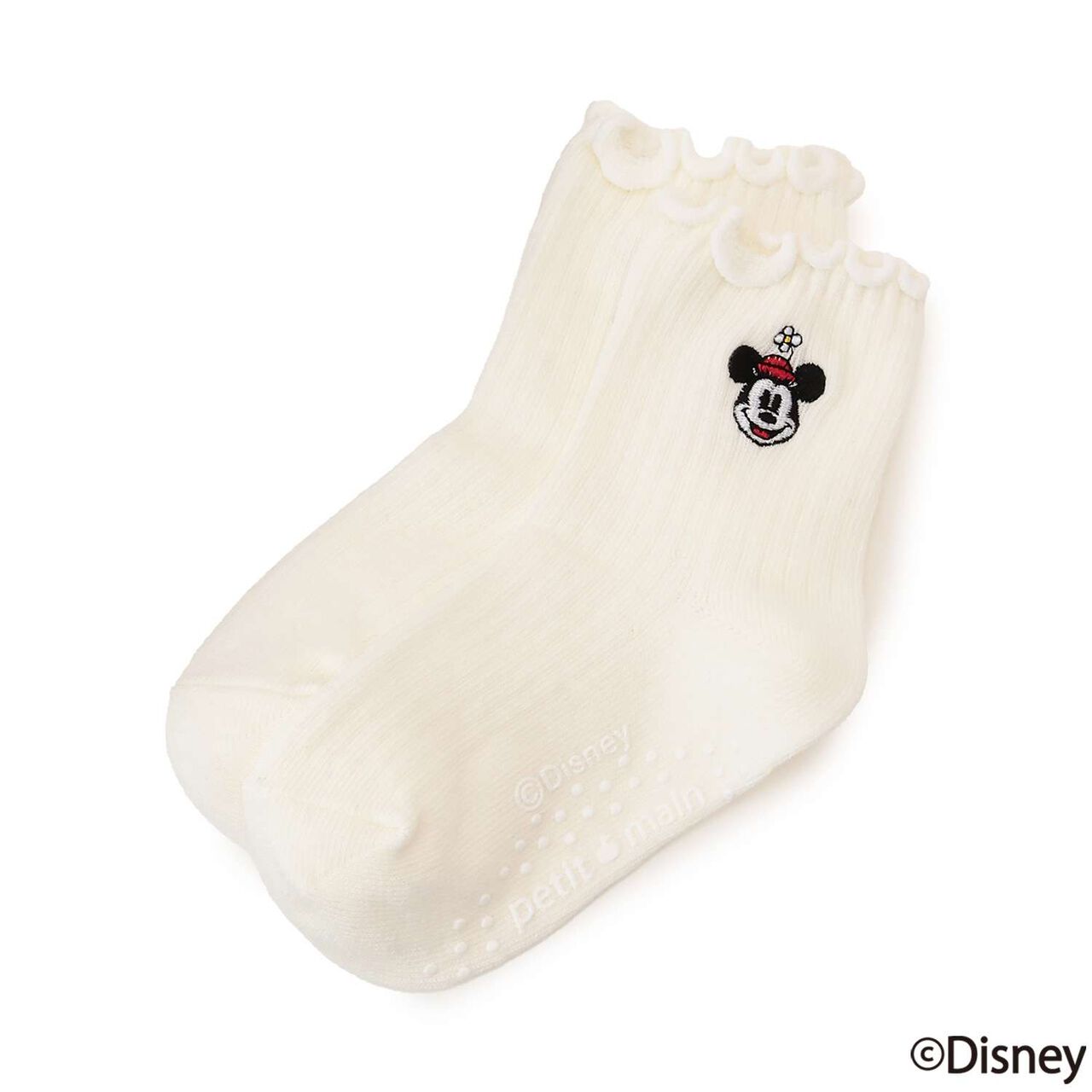 [Disney] 米妮刺繡襪子,米白色, large image number 0