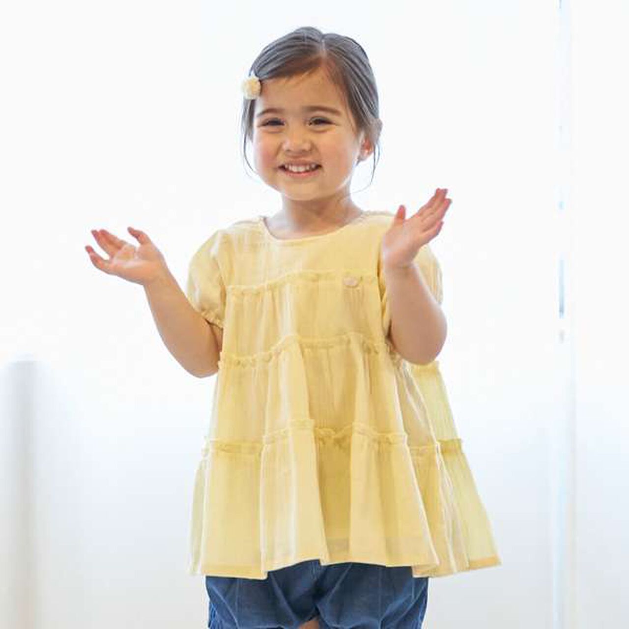 Smile Series Crinkled Tunic (Kids),Light gray, large image number 22