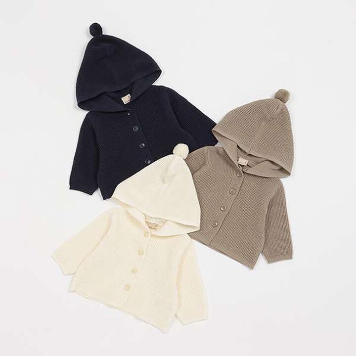 Hooded Cardigan,Light green, medium image number 2