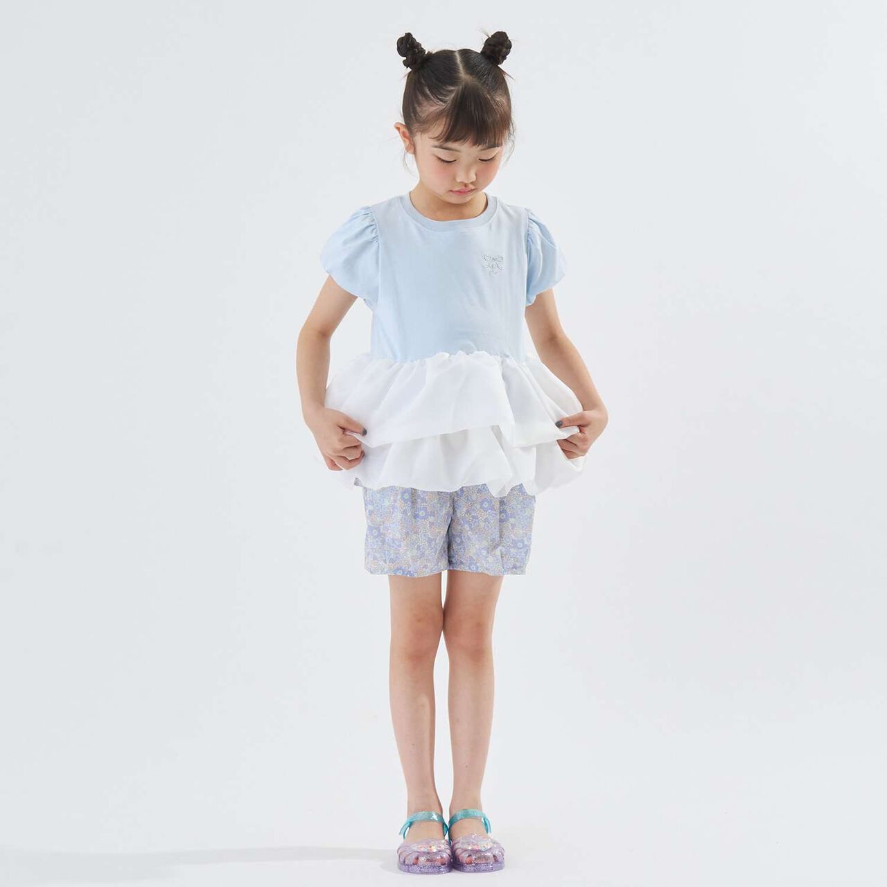 [100% Cotton] Cropped Organdy Docking Top for Girls [Kids] [Children's Clothing],Greige, large image number 3