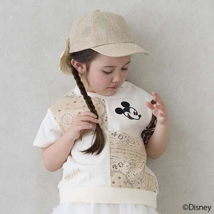 [Disney] Patchwork Short Sleeve T-Shirt,Beige, medium image number 6