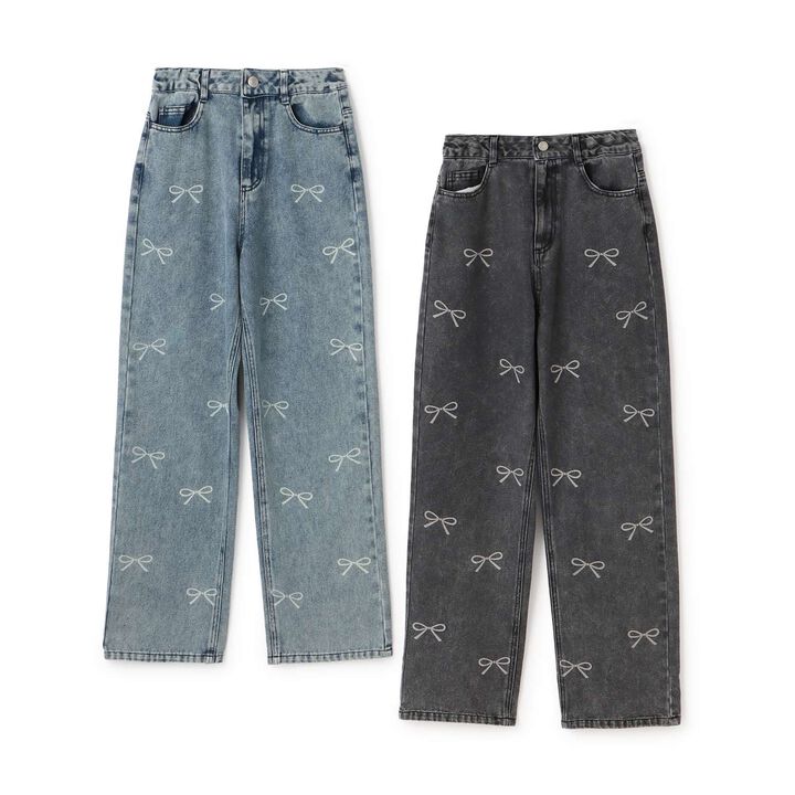 Ribbon Tie-Dye Pants,Gray, medium image number 2