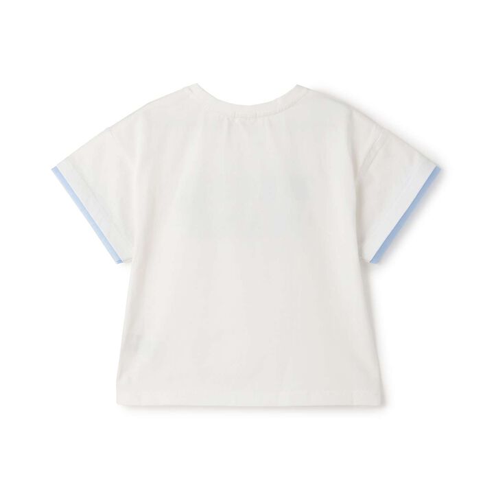Sparkling Ribbon Logo Embroidered Short Sleeve T-Shirt,Lilac, medium image number 1