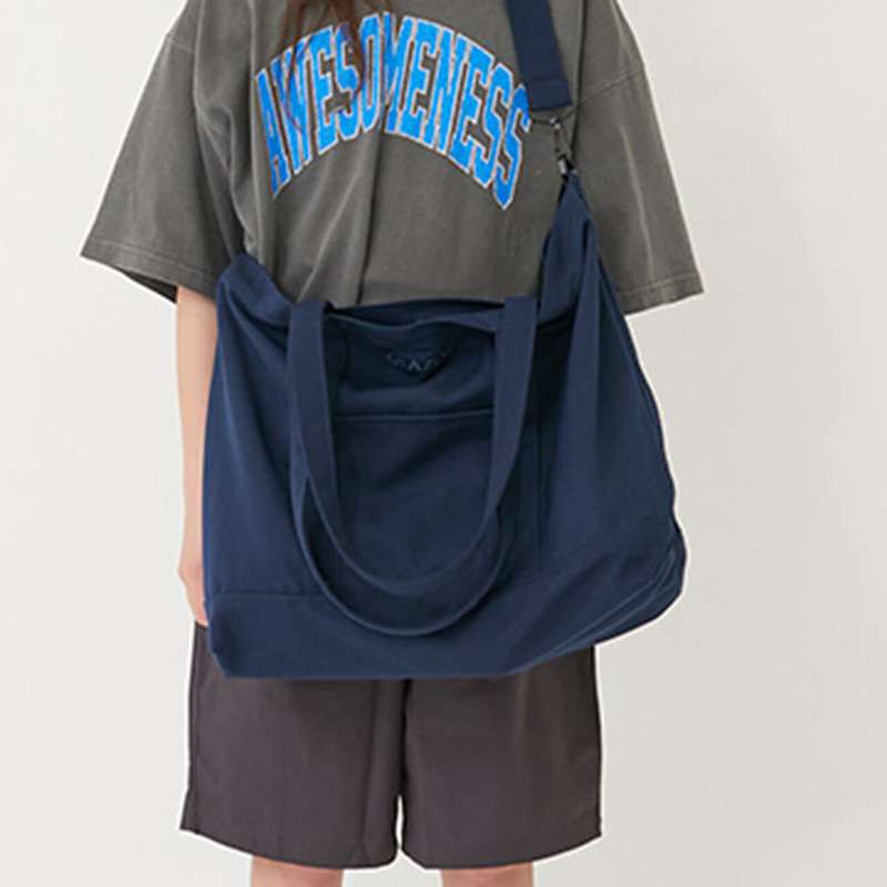 Large Canvas Tote Bag,Navy, large image number 0