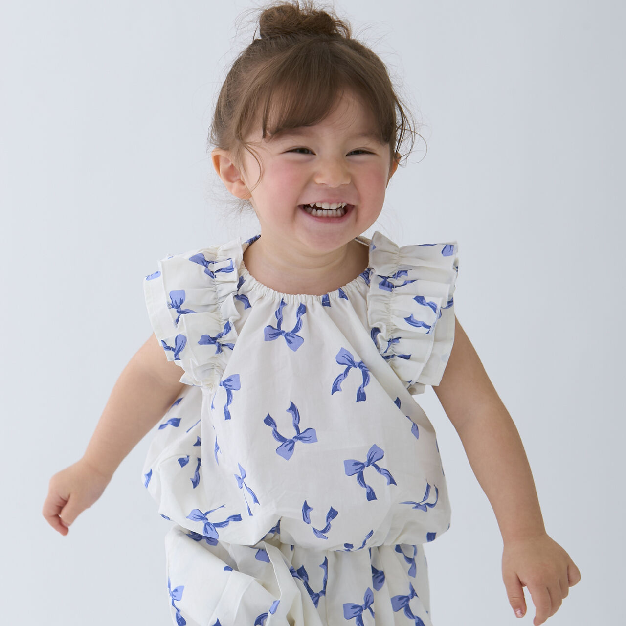 Link Ribbon All-Over Pattern Outfit Set,Pink, large image number 1