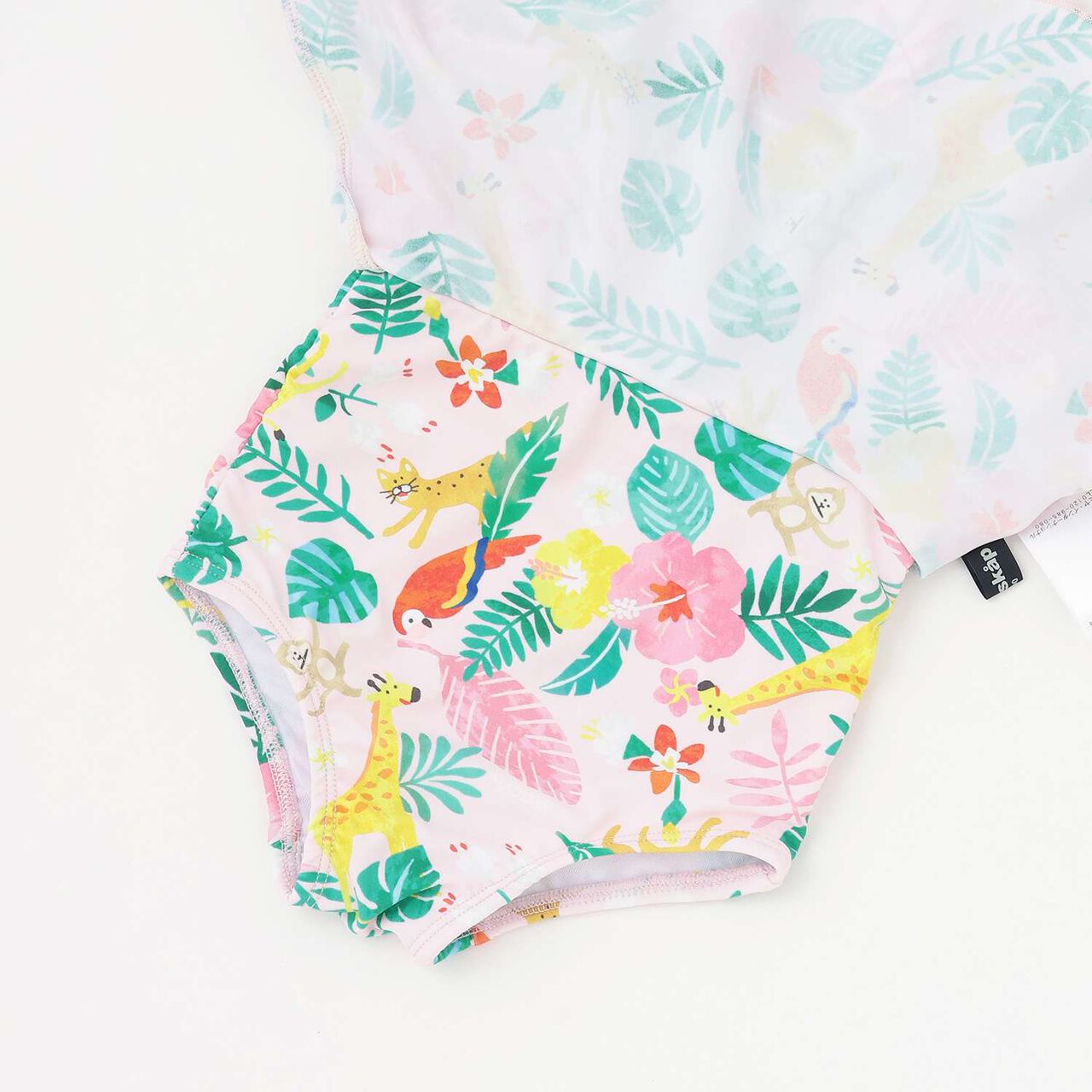 [SWIM] Tropical Print One-Piece Dress Swimsuit,Red, large image number 5