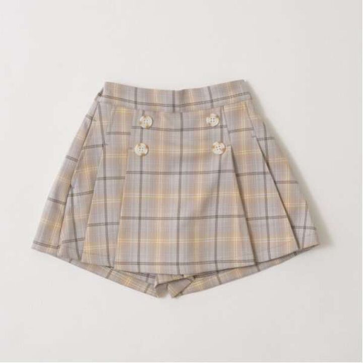 Tuck Pleated Skirt-Pants,Light gray, medium image number 12