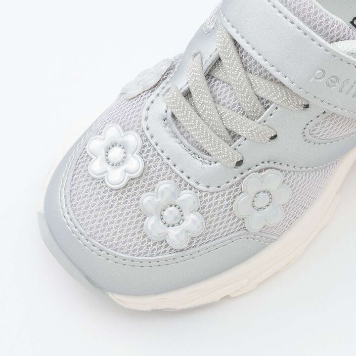 Flower Sneakers,Silver, medium image number 3