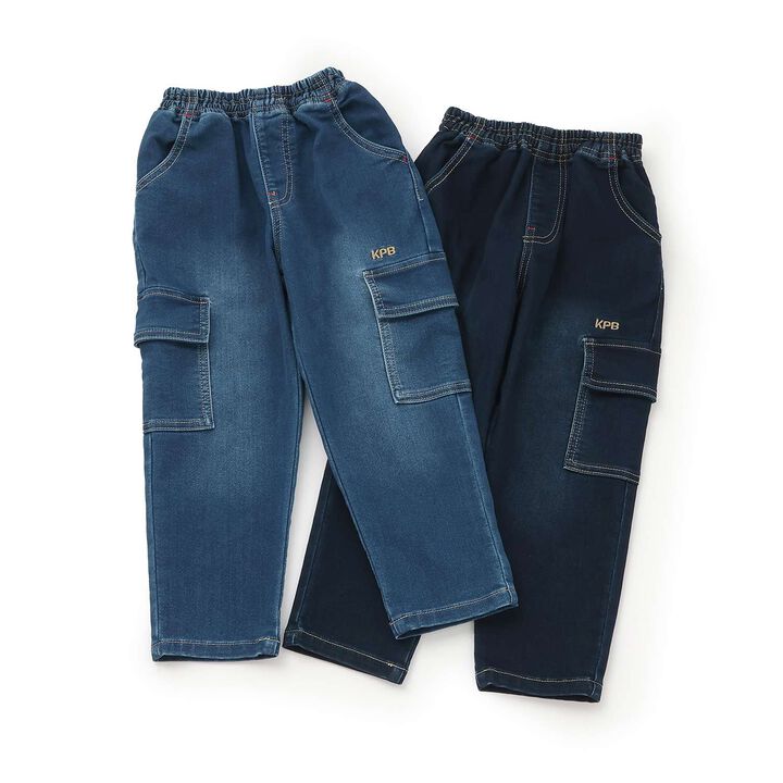 Stretch Denim Cargo Pants,Navy, medium image number 8