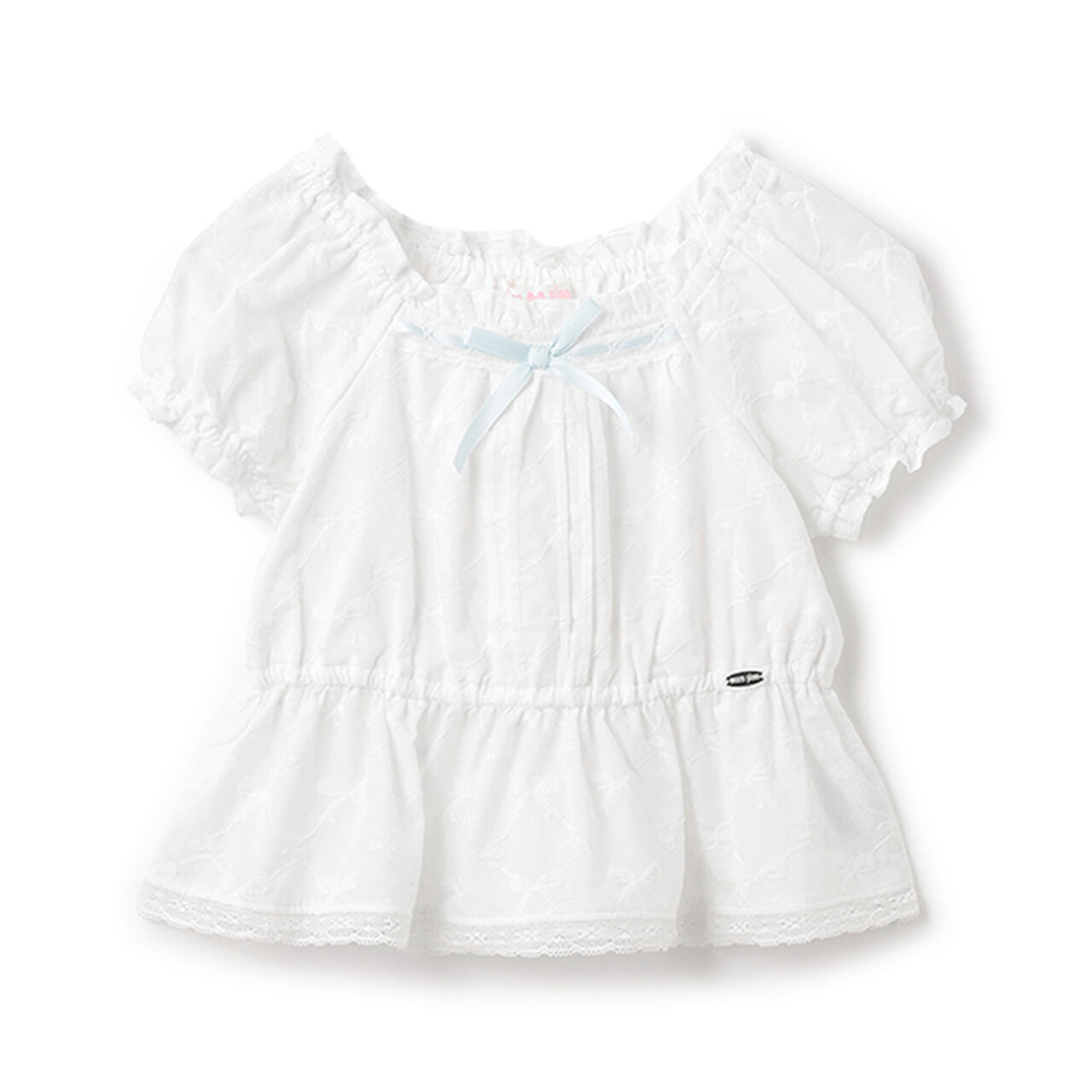 Ribbon Lace Cotton Blouse,Off white, large image number 0