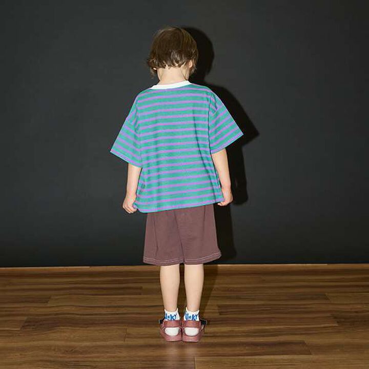 [Kaiteki Tenjiku] Print Stripe Big T-Shirt,Mustard, medium image number 11