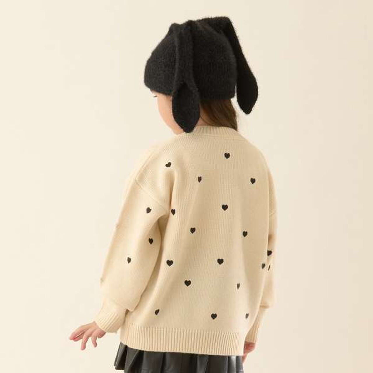 Heart & Flower Embroidered Sweater Set,Cream, large image number 17