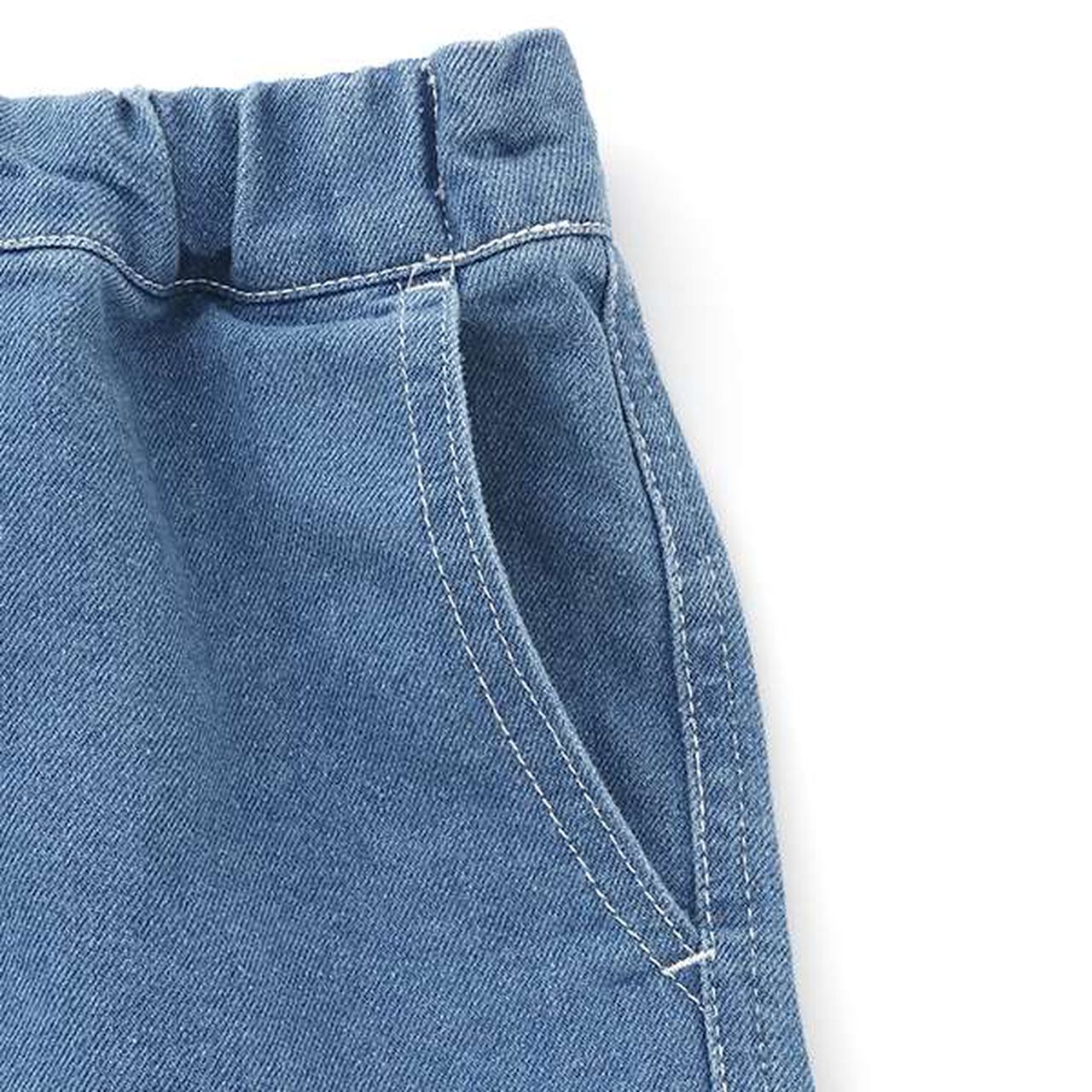 [SKIT0LY] Cool Sensation Denim Easy Half Pants,Light blue, large image number 4