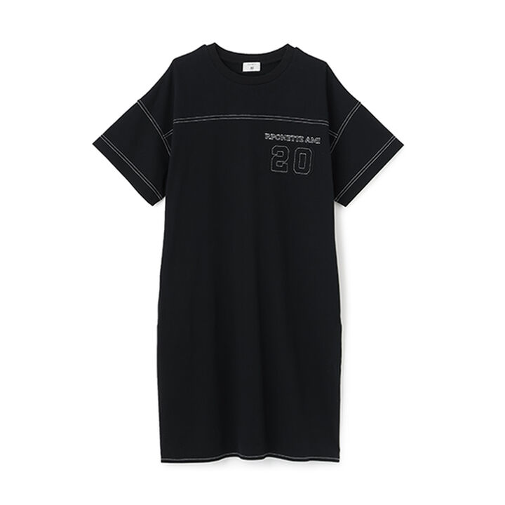 [AMI] Stitch Design T One-Piece Dress,Black, medium image number 0