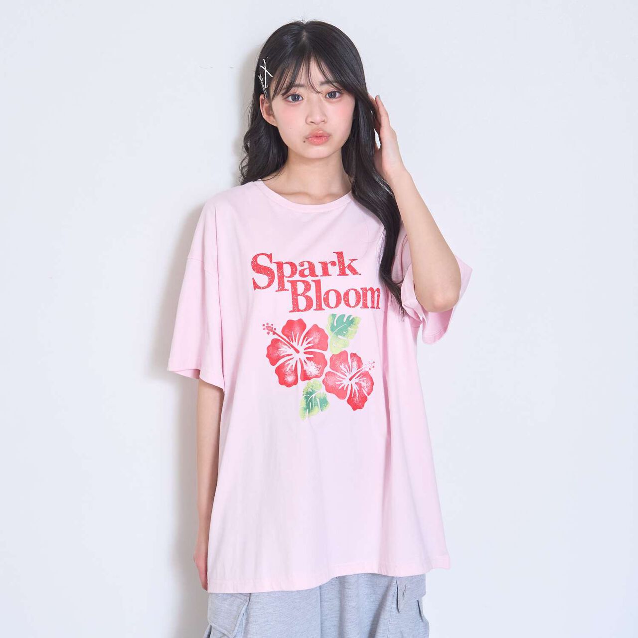 [100% Cotton / GOOD PRICE] Assorted Motif Loose Half Sleeve T-Shirt,Red, large image number 0