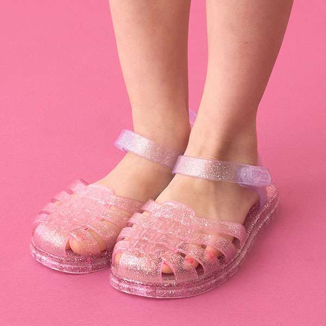 Clear Lame Bi-Color Rubber Sandals,Yellow, large image number 14