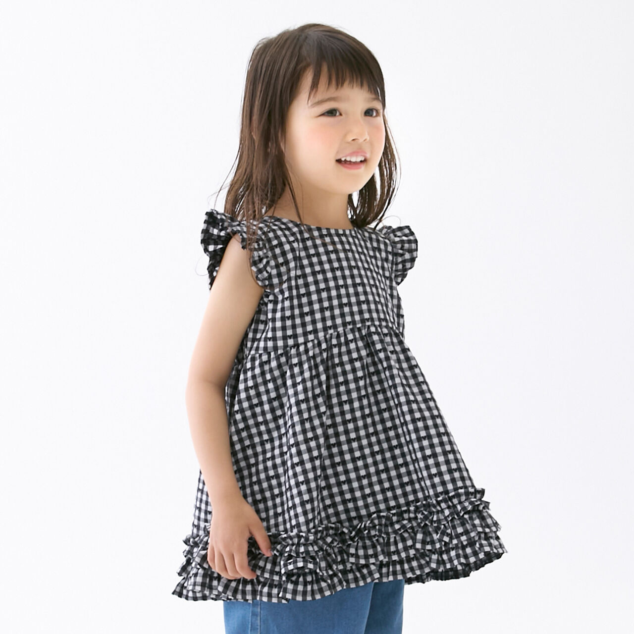 Heart Gingham Tunic,Red, large image number 1