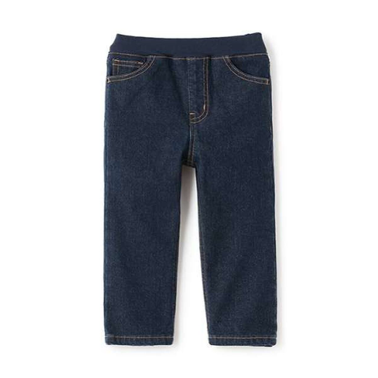 Wool Lined Denim Straight Pants,Blue, large image number 10