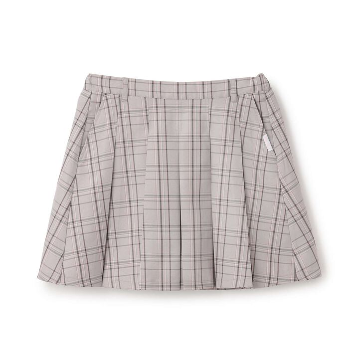 Checkered Front Pleated Skirt,Light beige, medium image number 12