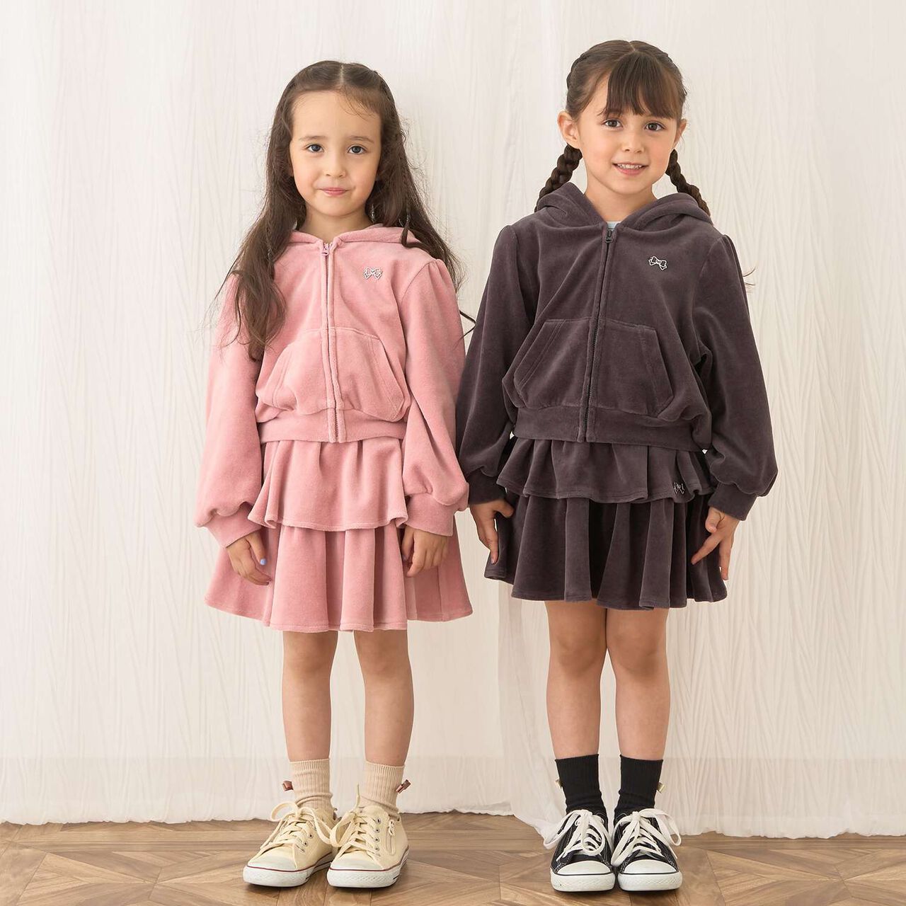 Plush Velour Coordinatable Tiered Skirt,Black, large image number 36