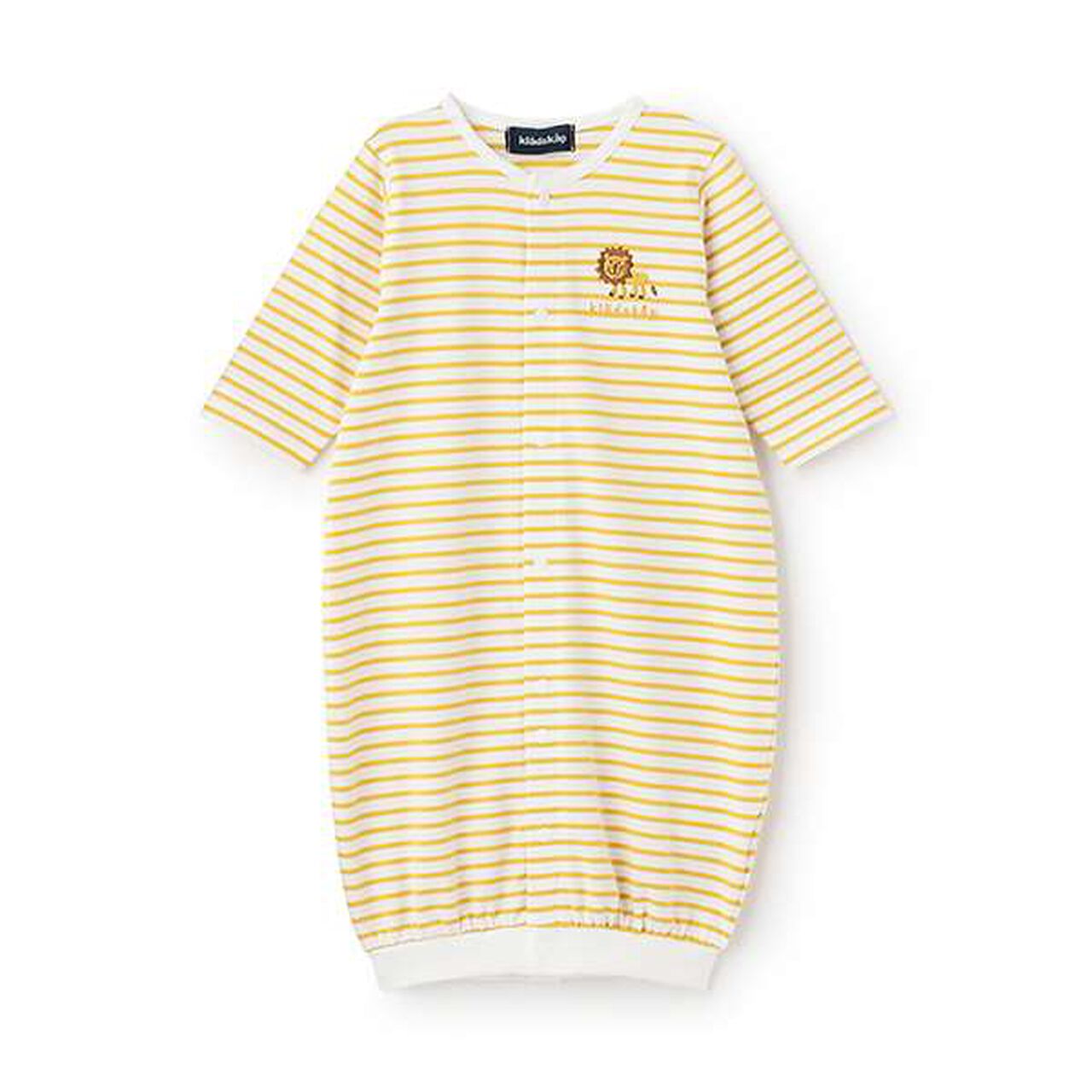 Animal Stripe Long-Sleeve 2-Way All-in-One,Mustard, large image number 0
