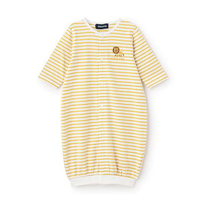 Animal Stripe Long-Sleeve 2-Way All-in-One,Mustard, medium image number 0