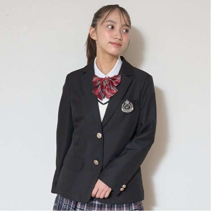 [Graduation Attire] with Emblem Tailored Jacket,Black, medium image number 0