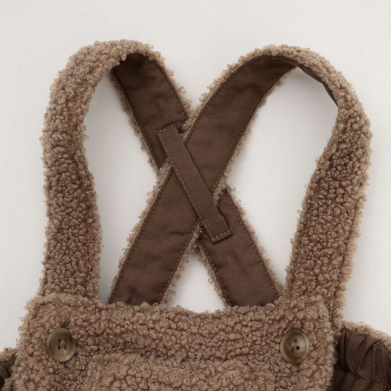 [D Bruna] Collared Romper + Boa Fabric Salopette Set,Off white, large image number 17