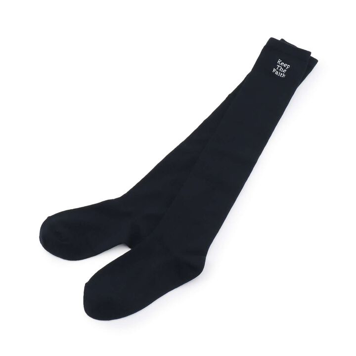 3-Tier Embroidered Knee-High Socks,Navy, medium image number 0